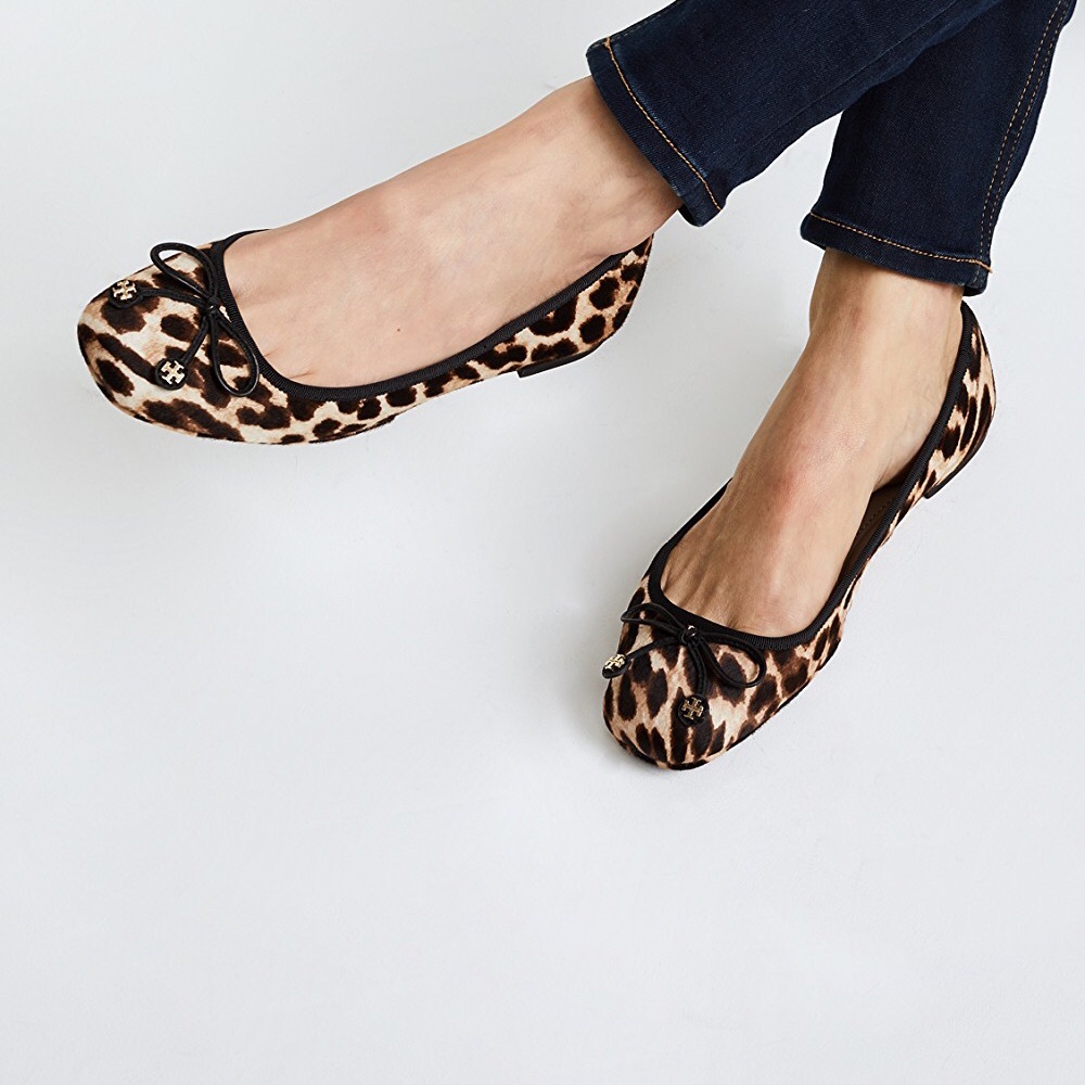 New Tory Burch leopard Laila driver ballet flat